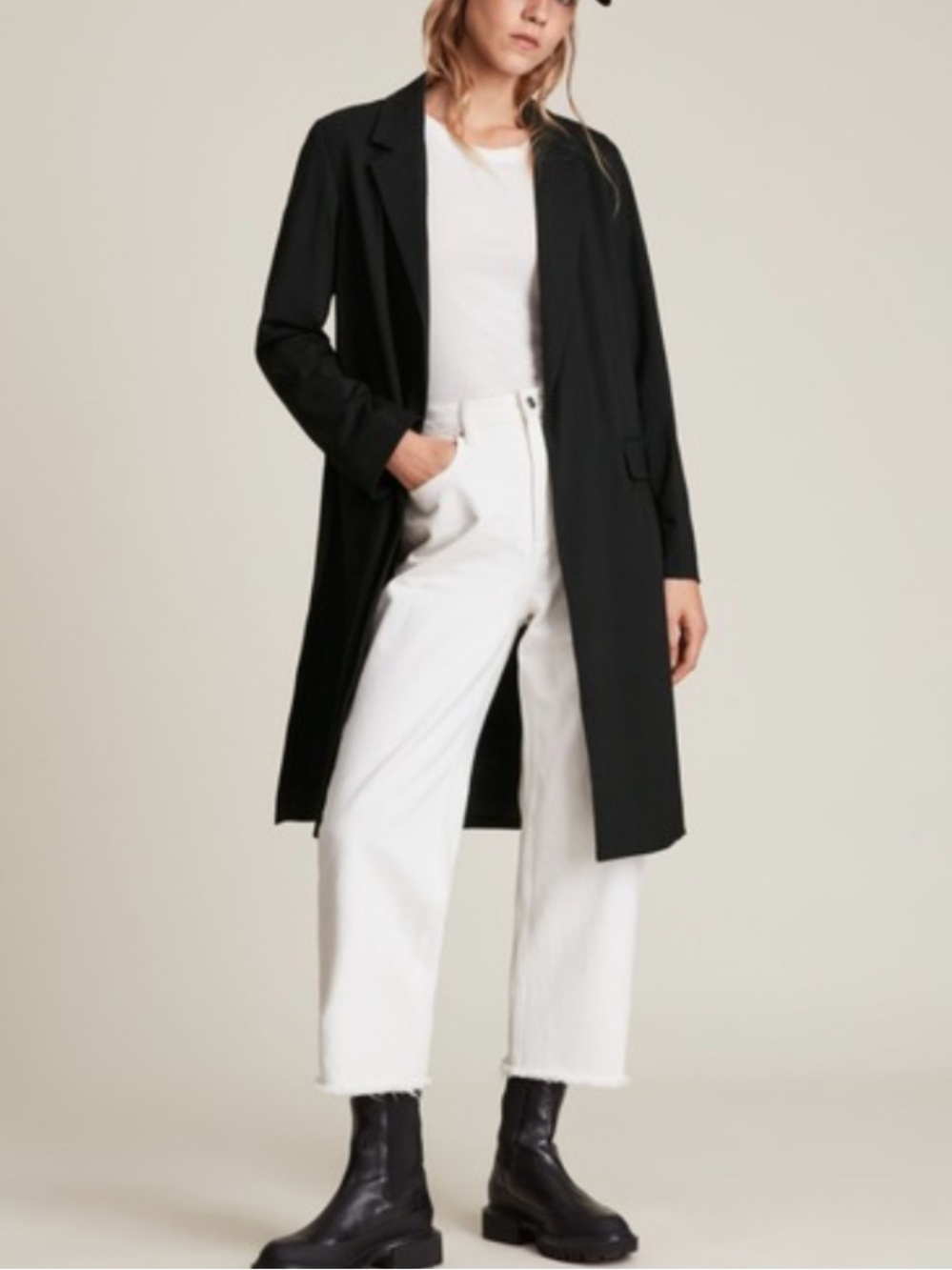 All Saints Aleida Blazer Tri Duster Blazer Jacket Black Size 6 Women’s Medium